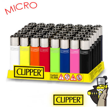 Clipper Classic Micro - Vuursteen aansteker - Solid Colors - Display (48-stuks)
