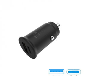 Grab n Go Chargeur de voiture USB-C + USB-A - Noir - 30W Grab n Go Chargeur de voiture USB-C + USB-A - Noir - 30W