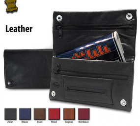 Bookwill Shag-Tasche - Doppelter Reißverschluss - Leder - Bookwill Shag-Tasche - Doppelter Reißverschluss - Leder -