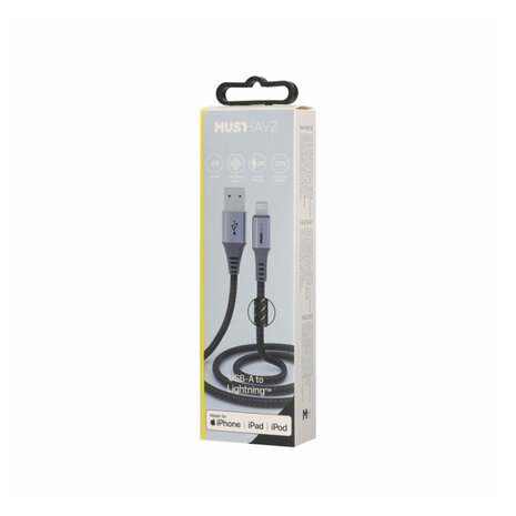 Musthavz Câble en nylon USB-A vers Lightning MFi - 1 m Musthavz Câble en nylon USB-A vers Lightning MFi - 1 m
