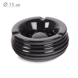 Bookwill Keramiek Asbak - 150mm - Ribbel - Zwart Bookwill Keramiek Asbak - 150mm - Ribbel - Zwart