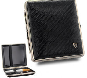 Bookwill Sigarettenkoker - Leer - 95x83x22 - Black Carbon Bookwill Sigarettenkoker - Leer - 95x83x22 - Black Carbon