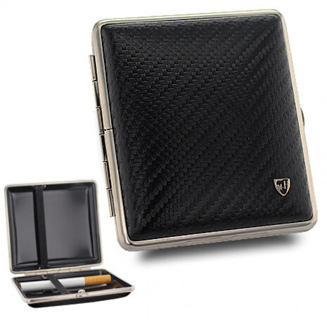 Bookwill Cigarette case - Leather - 95x83x22 - Black Carbon Bookwill Cigarette case - Leather - 95x83x22 - Black Carbon