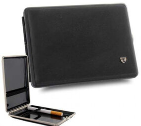 Bookwill Étui à cigarettes - Cuir - 115x83x22 - Daim Noir