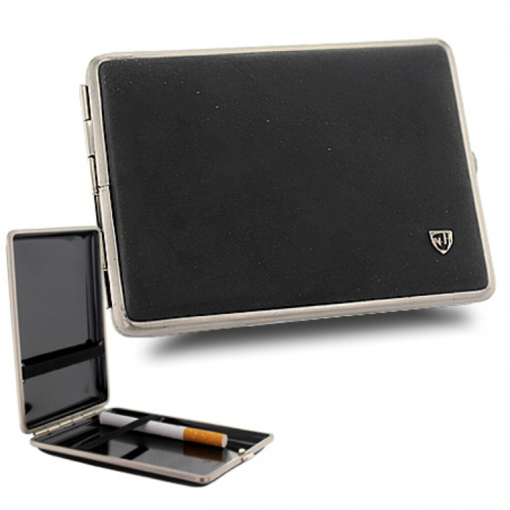 Bookwill Cigarette case - Leather - 115x83x22 - Suede Chrome Black Bookwill Cigarette case - Leather - 115x83x22 - Suede Chrome Black