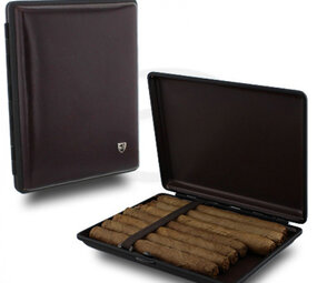 Bookwill Sigarenkoker - 104x127x21mm - 7x W.Havana / Senoritas - Leer - Bruin - 1 Stuk Bookwill Sigarenkoker - 104x127x21mm - 7x W.Havana / Senoritas - Leer - Bruin - 1 Stuk