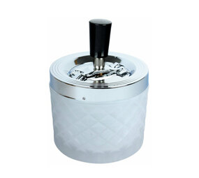 Bookwill Rotating ashtray - 90mm - Round - Glass - Chrome/White Bookwill Rotating ashtray - 90mm - Round - Glass - Chrome/White