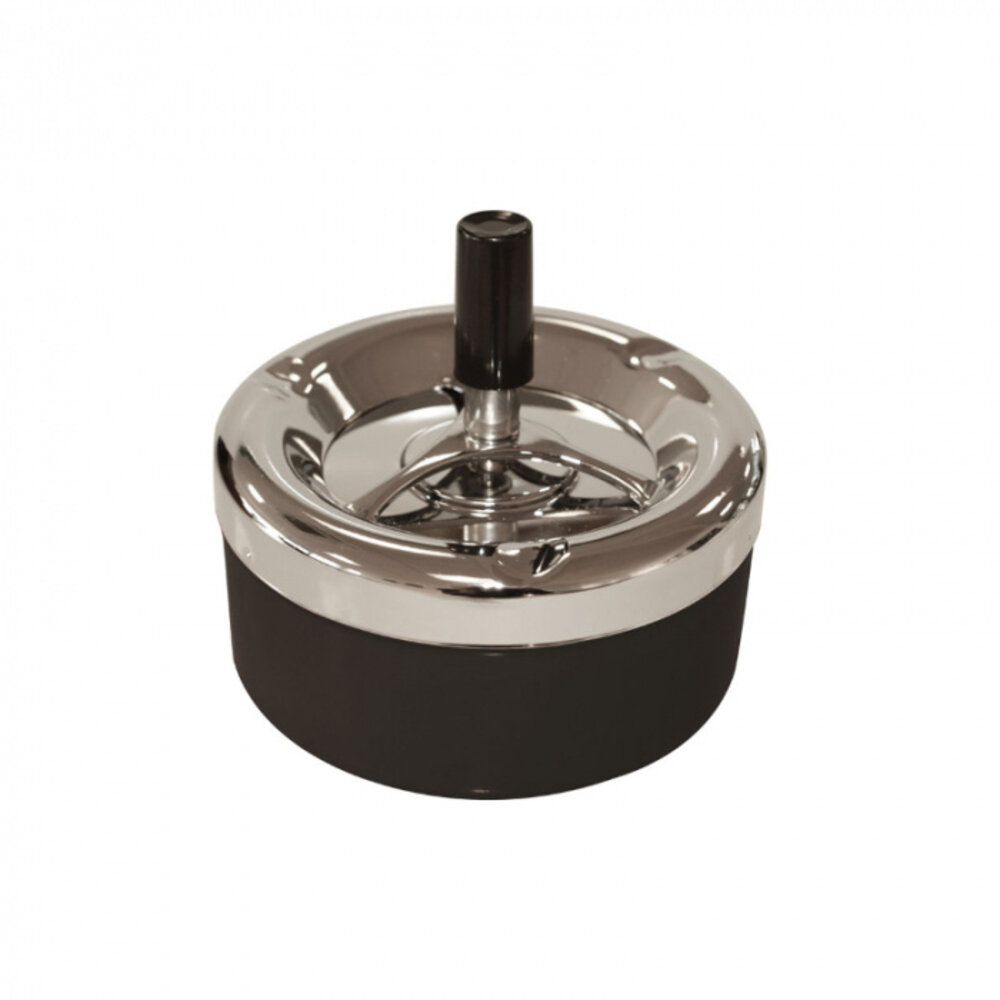 Bookwill Rotating ashtray - 135mm - Chrome/Black