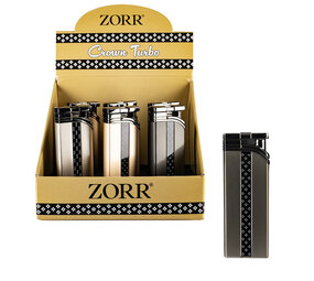 Zorr Zorr - Briquet Turbo - Couronne - Présentoir (6 pièces) Zorr Zorr - Briquet Turbo - Couronne - Présentoir (6 pièces)