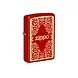 Zippo Zippo - Metalic Red Lasered Ornamental Design Zippo Zippo - Metalic Red Lasered Ornamental Design
