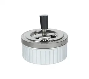 Bookwill Bookwill - Draai-Asbak - 110mm - Zilver Grijs Metalic