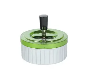 Bookwill Bookwill - Rotating Ashtray - 110mm - Silver Green Metallic Bookwill Bookwill - Rotating Ashtray - 110mm - Silver Green Metallic