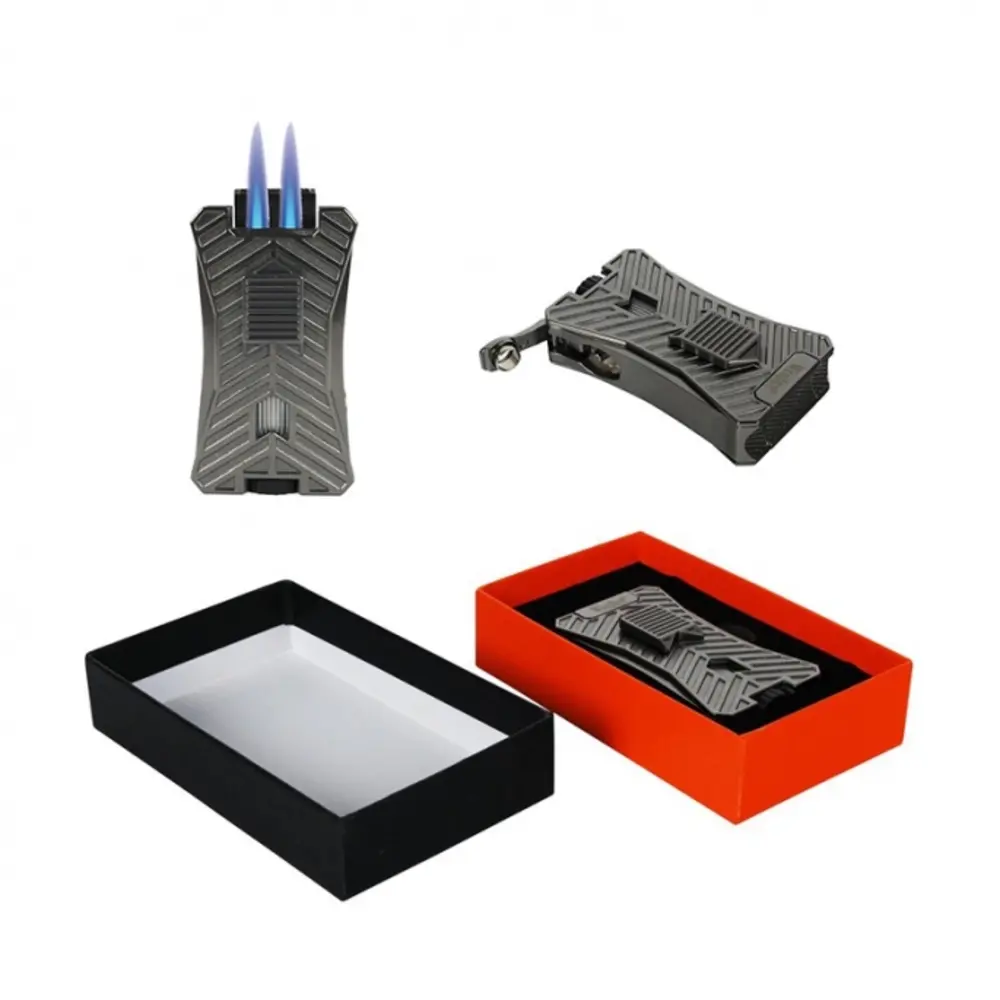 Winjet Winjet - Twin Jetflame aansteker met Boor - Black / Chrome Winjet Winjet - Twin Jetflame aansteker met Boor - Black / Chrome