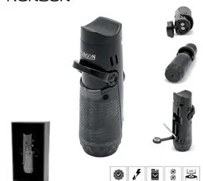 Ronson Ronson Bora - 2-Jetflame aansteker + Boor - Metal Black Ronson Ronson Bora - 2-Jetflame aansteker + Boor - Metal Black