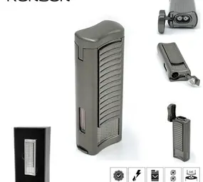 Ronson Ronson Passat - 2-Jetflame aansteker + Boor - Gun Metal Ronson Ronson Passat - 2-Jetflame aansteker + Boor - Gun Metal