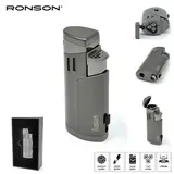Ronson Ronson Cyclon - 3-Jetflame aansteker + Boor - Gun Metal Ronson Ronson Cyclon - 3-Jetflame aansteker + Boor - Gun Metal