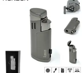 Ronson Ronson Cyclon - 3-Jetflame lighter + Drill - Gun Metal Ronson Ronson Cyclon - 3-Jetflame lighter + Drill - Gun Metal