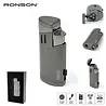 Ronson Ronson Cyclon - 3-Jetflame lighter + Drill - Gun Metal Ronson Ronson Cyclon - 3-Jetflame lighter + Drill - Gun Metal