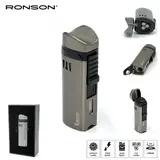 Ronson Ronson Mistral - 3-Jetflame aansteker + Boor - Gun Metal Ronson Ronson Mistral - 3-Jetflame aansteker + Boor - Gun Metal