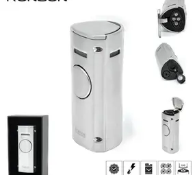 Ronson Ronson Volcano - 4-Jetflame aansteker + Boor - Volcano Chrome Satin Ronson Ronson Volcano - 4-Jetflame aansteker + Boor - Volcano Chrome Satin