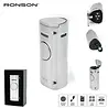 Ronson Ronson Volcano - 4-Jetflame lighter + Drill - Volcano Chrome Satin Ronson Ronson Volcano - 4-Jetflame lighter + Drill - Volcano Chrome Satin