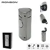 Ronson Ronson Volcano - 4-Jetflame lighter + Drill - Gun Metal Satin Ronson Ronson Volcano - 4-Jetflame lighter + Drill - Gun Metal Satin