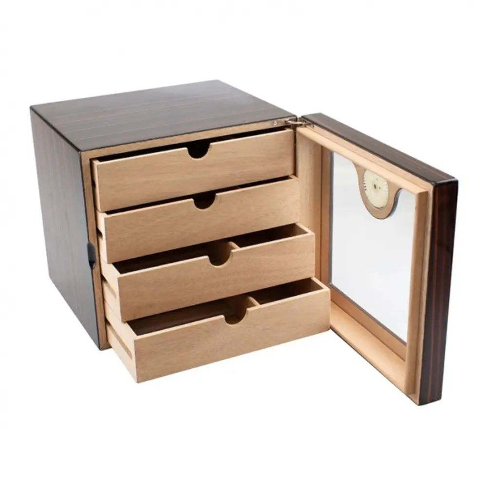 Bookwill Bookwill Humidor - Kabinet 4-lades - 80 sigaren - Teak High Gloss - 240x230x220mm Bookwill Bookwill Humidor - Kabinet 4-lades - 80 sigaren - Teak High Gloss - 240x230x220mm