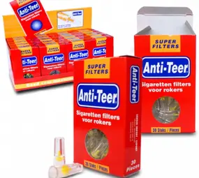 Anti-Teer Anti-Tar - Cigarette Filters - 30 Filters per box - Display (20-pieces) Anti-Teer Anti-Tar - Cigarette Filters - 30 Filters per box - Display (20-pieces)