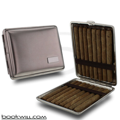 Bookwill Bookwill - Étui à cigares - 113x88x23mm - 16x Cigarillo - Nickel - 1 pièce Bookwill Bookwill - Étui à cigares - 113x88x23mm - 16x Cigarillo - Nickel - 1 pièce