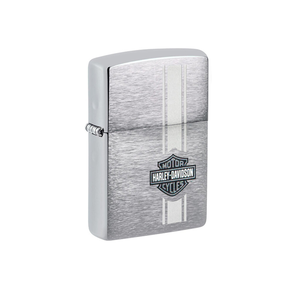 Zippo Zippo - Harley-Davidson Vertical Stripe Chrom Gebürstet Zippo Zippo - Harley-Davidson Vertical Stripe Chrom Gebürstet