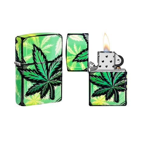 Zippo Zippo - Design de cannabis éclatant Zippo Zippo - Design de cannabis éclatant