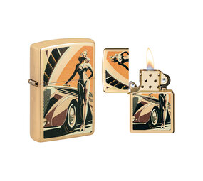 Zippo Zippo - Oldtimer und Frau Design Zippo Zippo - Oldtimer und Frau Design