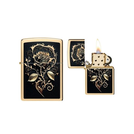 Zippo Zippo - Design Rose Dorée Zippo Zippo - Design Rose Dorée