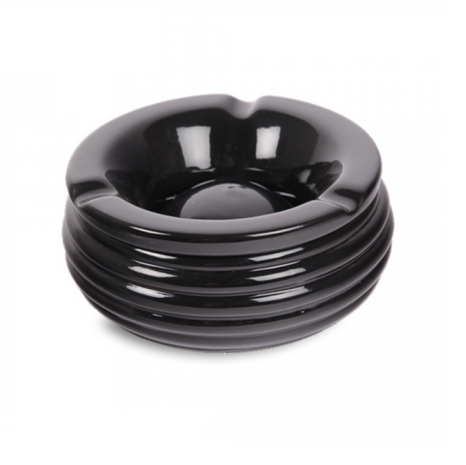 Bookwill Ceramic Ashtray - 150mm - Rib - Black Bookwill Ceramic Ashtray - 150mm - Rib - Black