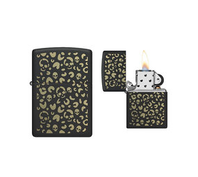 Zippo Zippo - Skull Leopard Design Black Matte