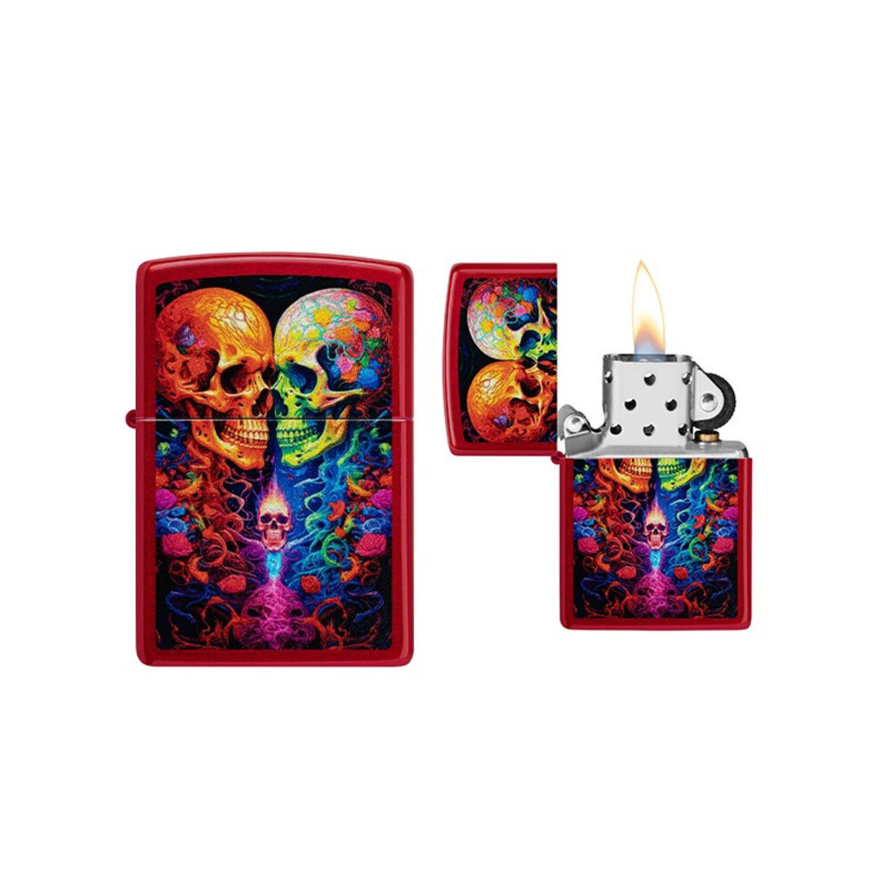 Zippo Zippo - Skulls Design Candy Apple Red