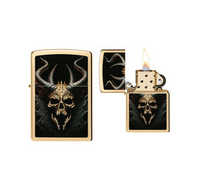 Zippo Zippo - Skull Design High Polish Brass Zippo Zippo - Skull Design High Polish Brass