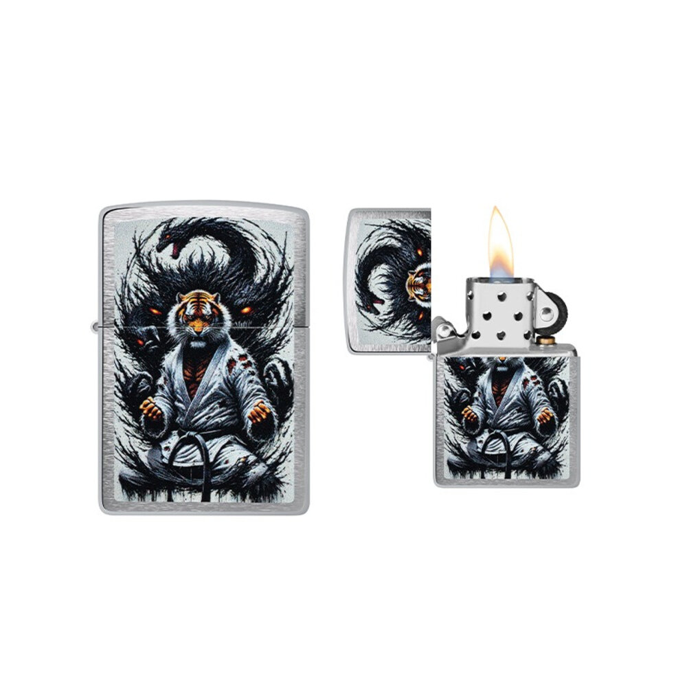 Zippo Zippo - Tiger Design Brushed Chrome