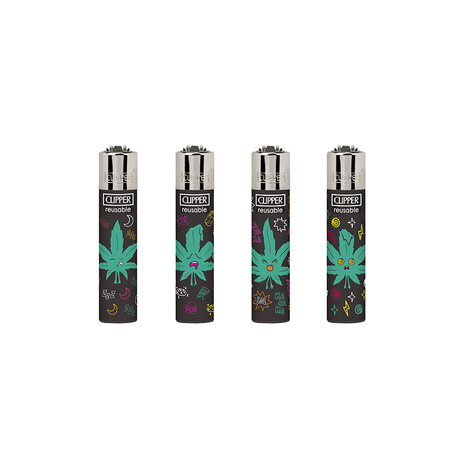 Clipper Clipper Micro - Vuursteen aansteker - CP22 Happy Weeds 2 - Display (48-stuks)