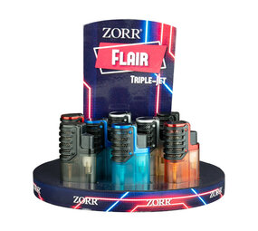 Zorr Zorr - Triple JetFlame aansteker - Flair - Display (8-stuks)