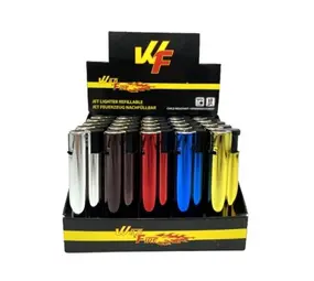 wildfire JetFlame aansteker - Shiny Metal - Display (25-stuks)