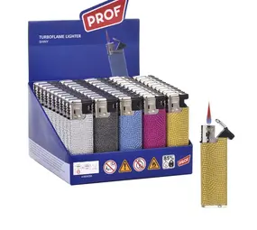 prof Turbo aansteker - Shiny - Display (50-stuks)