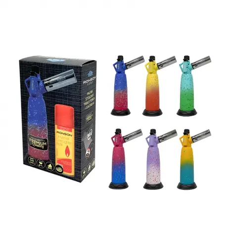 Ronson Table Torch - Colours incl 100ml Gasbus - Display (6-stuks)