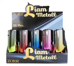 Zorr JetFlame aansteker - Liam Metal - Display (25-stuks) Zorr JetFlame aansteker - Liam Metal - Display (25-stuks)