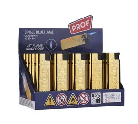 prof Jetflame aansteker - Goldbar - Display (25-stuks) prof Jetflame aansteker - Goldbar - Display (25-stuks)