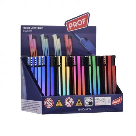 prof Jetflame aansteker - Anodized - Display (25-stuks) prof Jetflame aansteker - Anodized - Display (25-stuks)