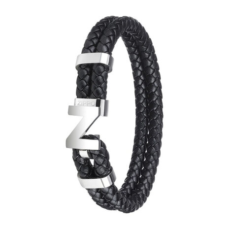 Zippo Two Layer Leather Clasp Bracelet