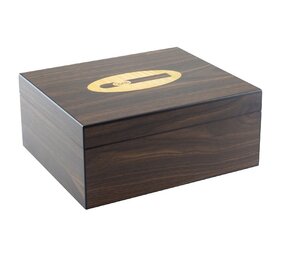 Bookwill Bookwill Humidor - 35 Cigars - Walnut w/ Cigar Logo Bookwill Bookwill Humidor - 35 Cigars - Walnut w/ Cigar Logo