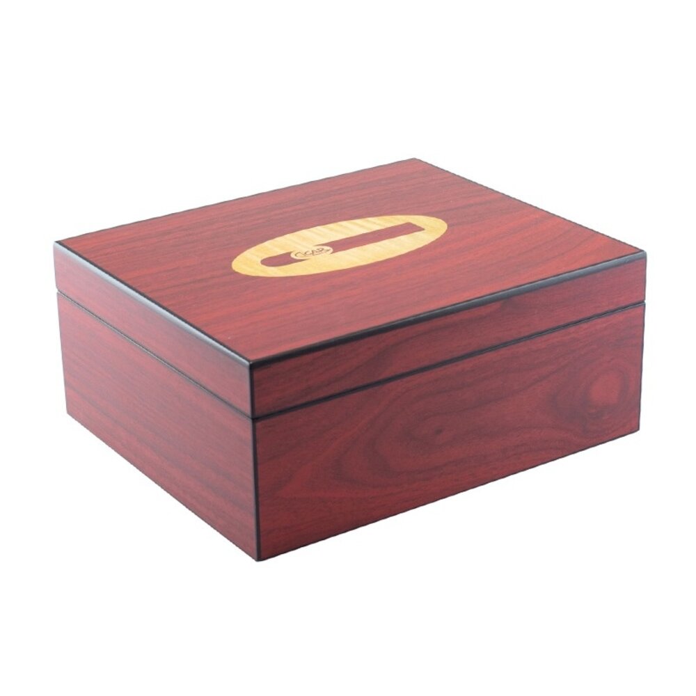 Bookwill Bookwill Humidor - 35 Cigars - Rosewood w/ Cigar Logo