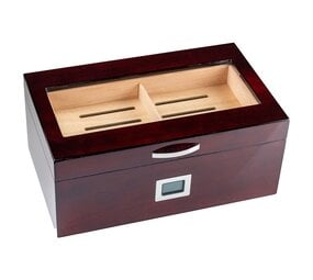 Bookwill Bookwill Humidor - 75 Cigars - Cherry Hi Gloss w/ Hygrometer